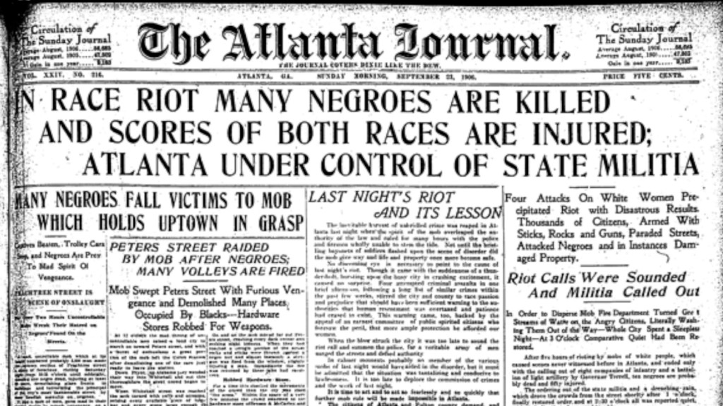 The front page of The Atlanta Journal from 1906.